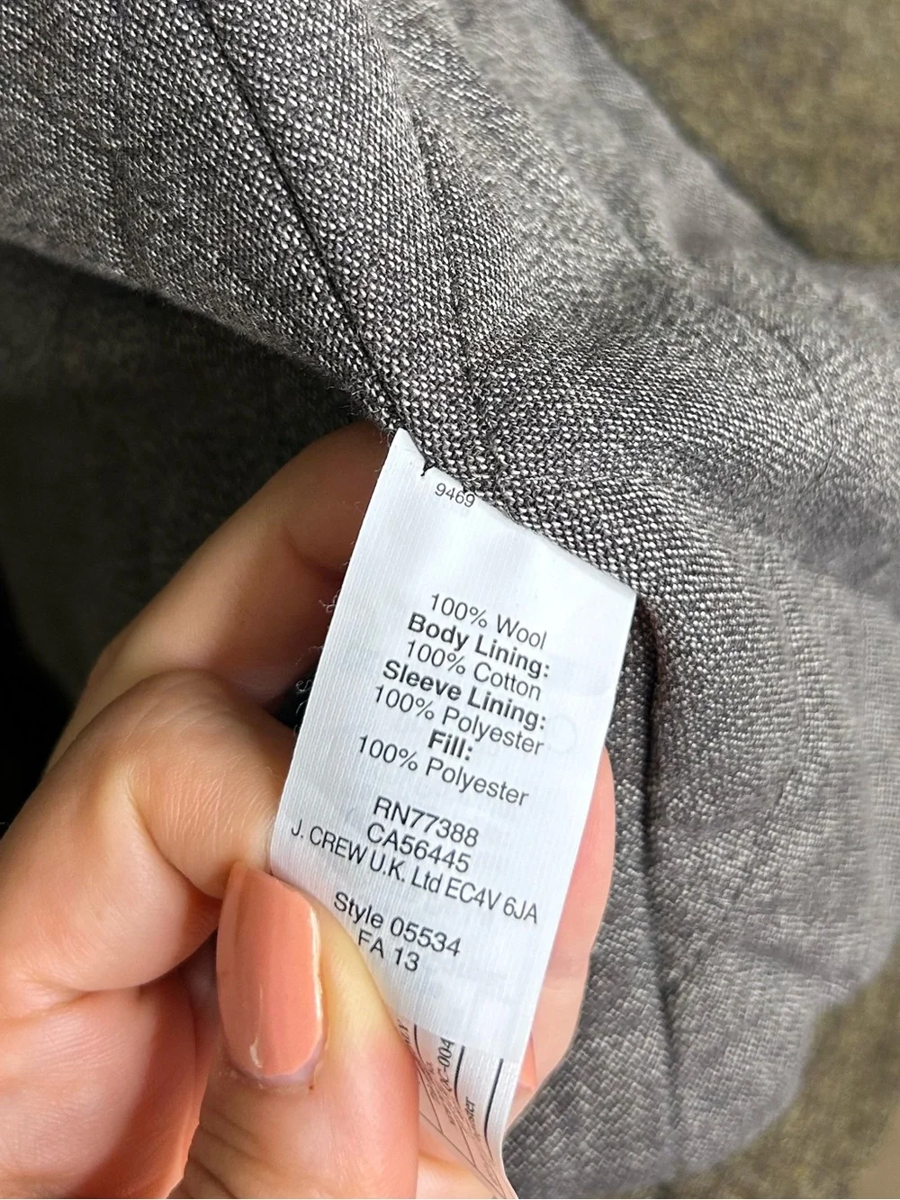 J. Crew 100% Wool Army Green Double Breasted Peacoat Size Small